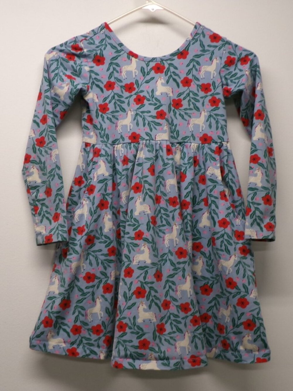 HANNA ANDERSSON Unicorn Forest Playground Dress sz 120cm 6-7 PLAY CONDITION